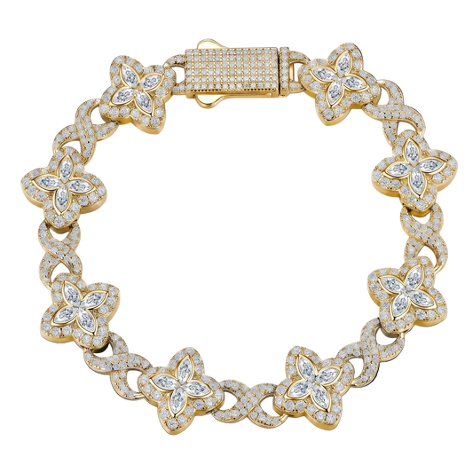 Bracciale "Infinity Clover" Argento 925 & VVS Moissanite