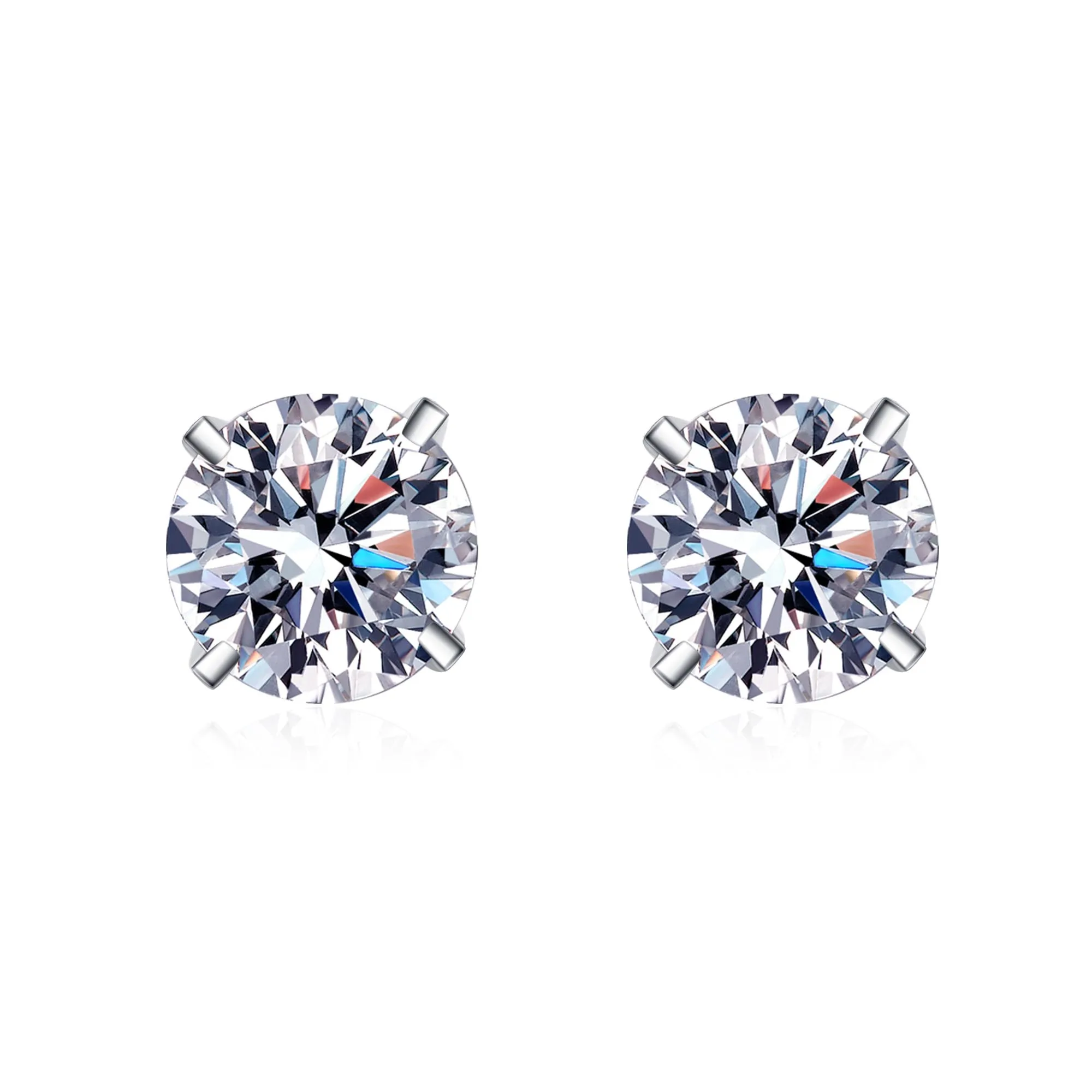 LAVUMO Orecchini In Argento 925 Con Moissanite - Taglio Rotondo, Misure 4-8 Mm (0,6ct-4ct) - Con Certificato GRA E Scatola Regalo