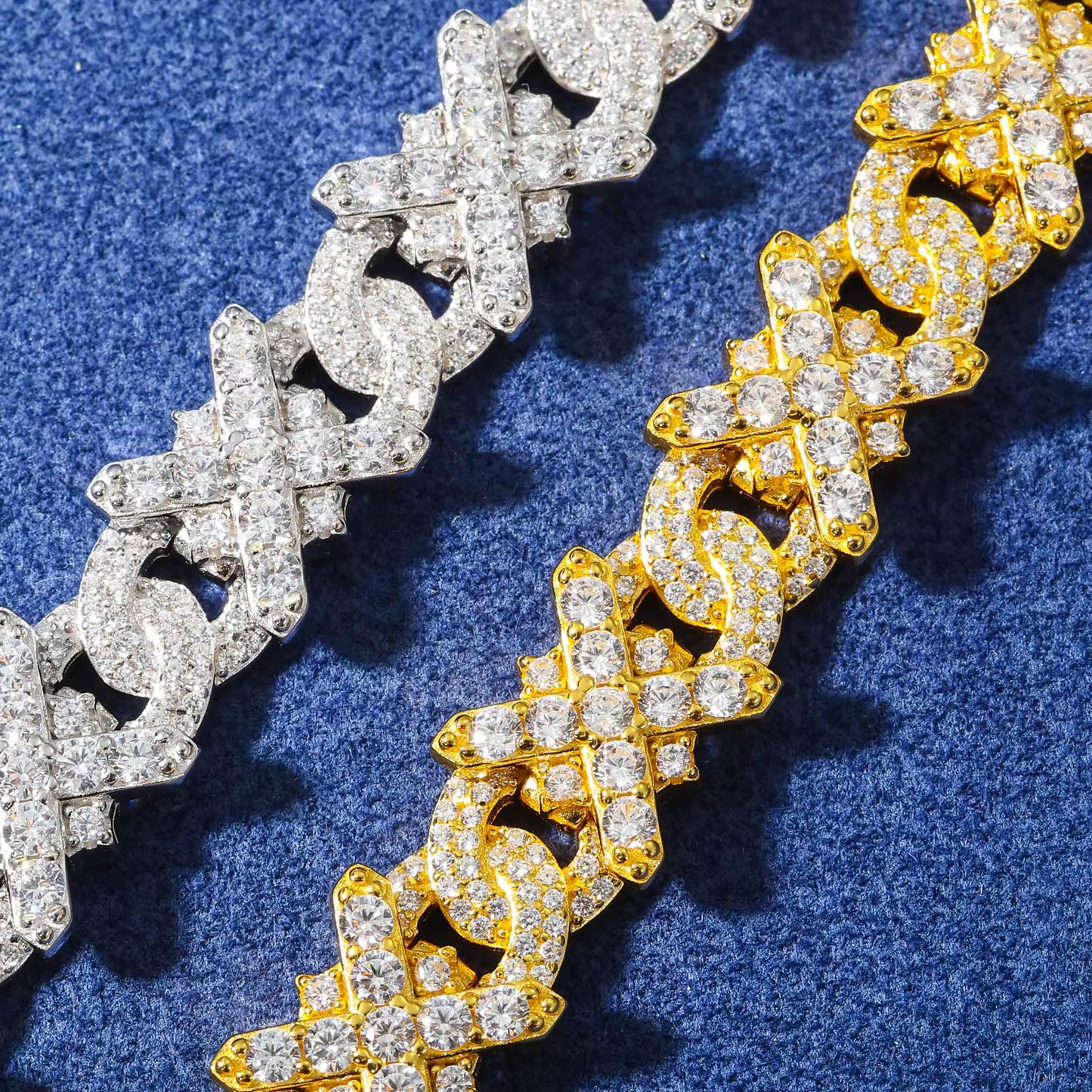 Bracciale “X Cuban” Argento 925 & VVS Moissanite