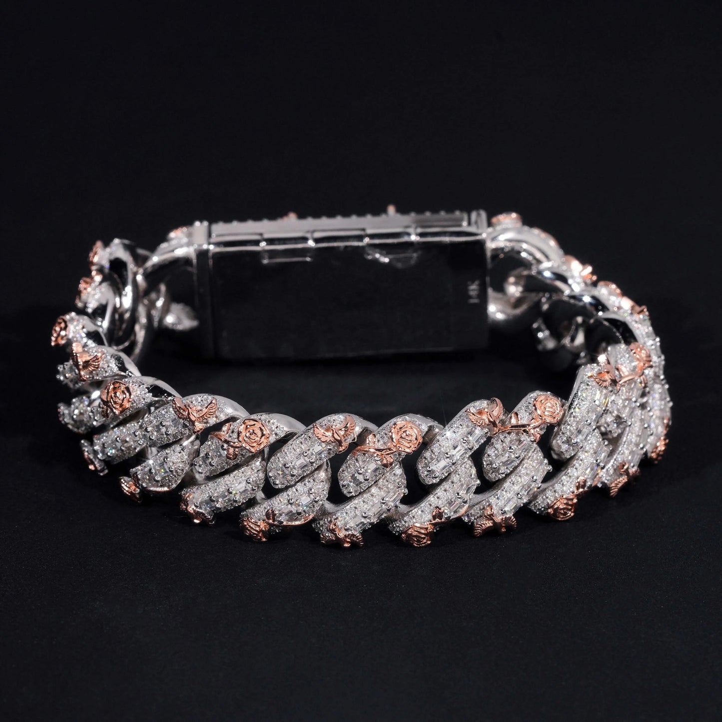 Bracciale "Angel Rose Cuban" Argento 925 & VVS Moissanite