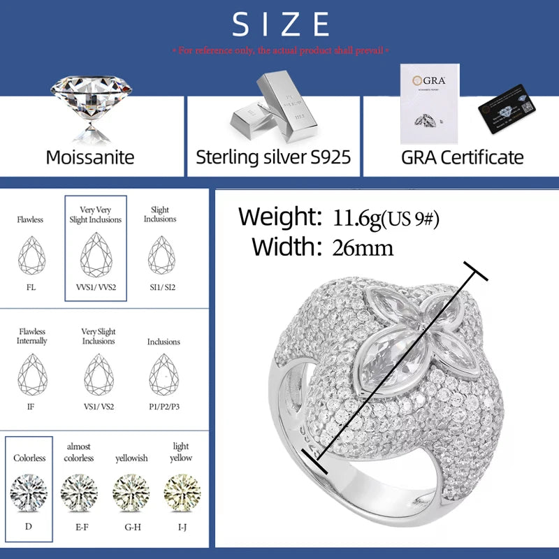 Anello “Marquise Drop Cross” Argento 925 & VVS Moissanite