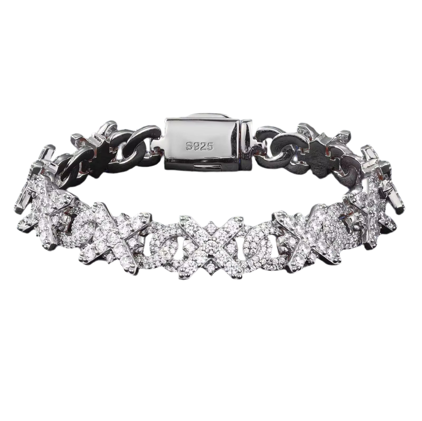 Bracciale “X Cuban” Argento 925 & VVS Moissanite