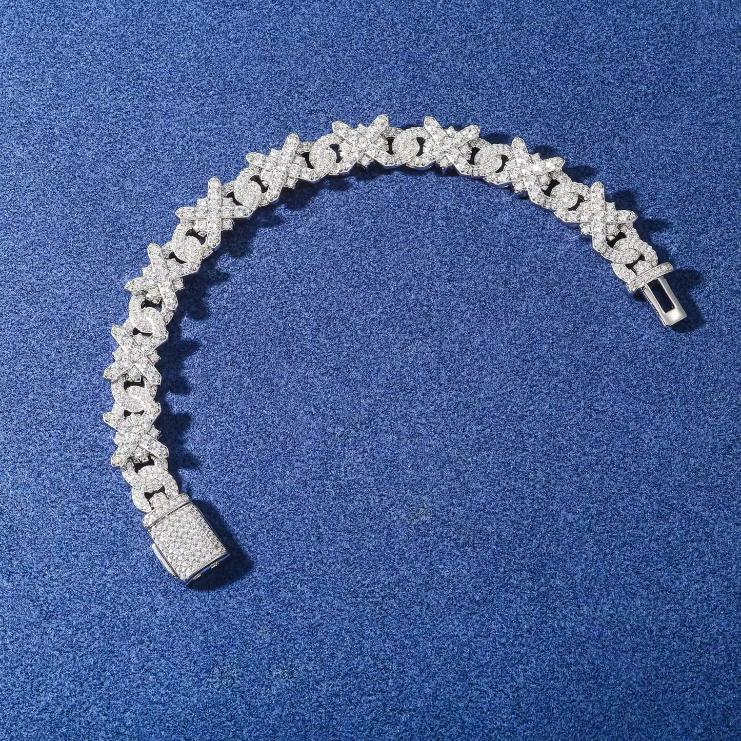 Bracciale “X Cuban” Argento 925 & VVS Moissanite