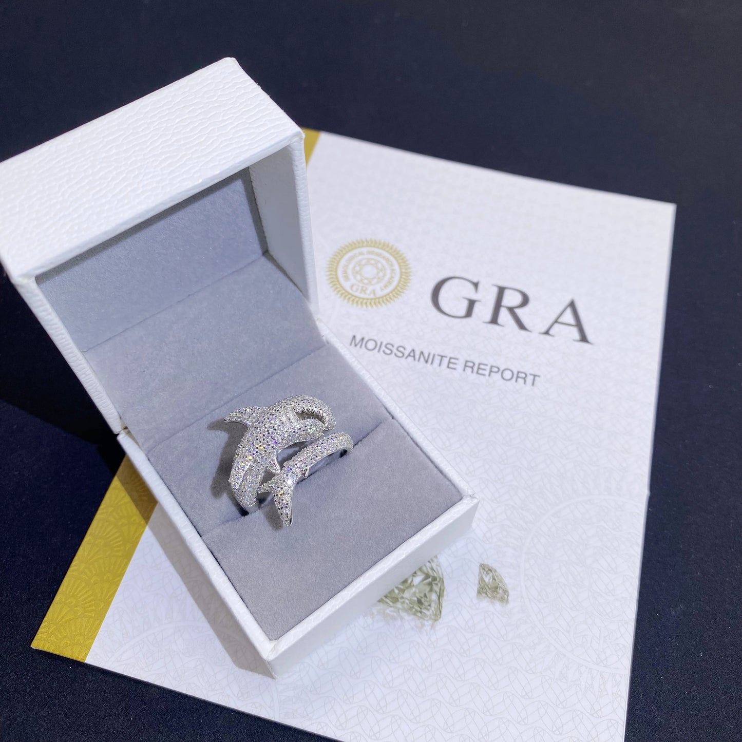 Anello "Predator Shark" Argento 925 & VVS Moissanite
