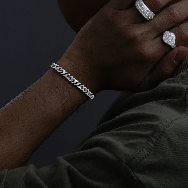 Bracciale Cuban “Soft” 6mm Argento 925 & VVS Moissanite