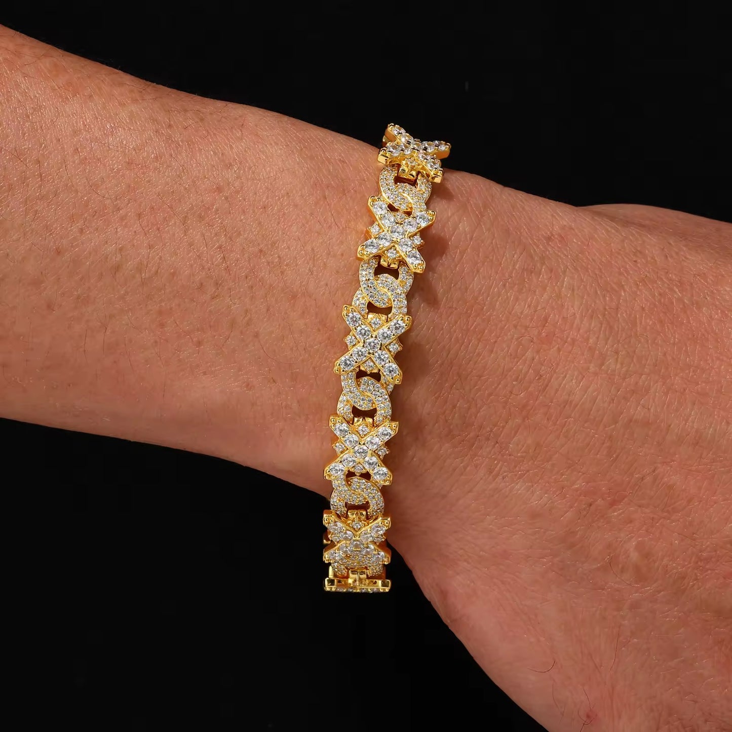 Bracciale “X Cuban” Argento 925 & VVS Moissanite