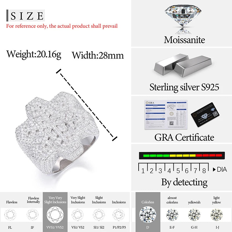 Anello “Snowflake” Argento 925 & VVS Moissanite