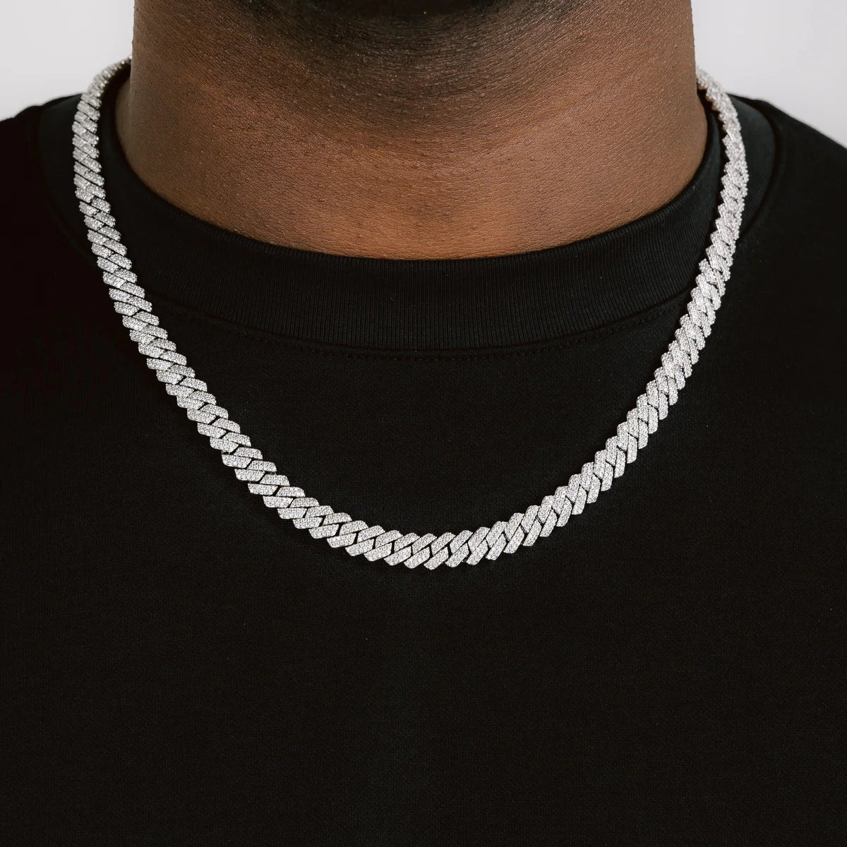 Collana Cuban 8mm Argento 925 & VVS Moissanite