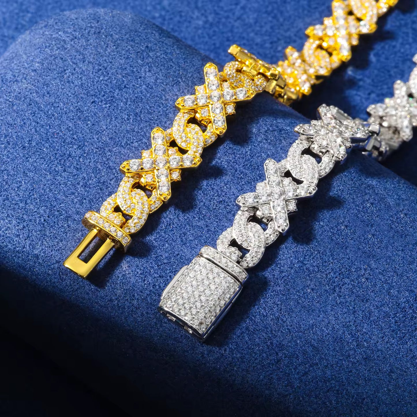 Bracciale “X Cuban” Argento 925 & VVS Moissanite