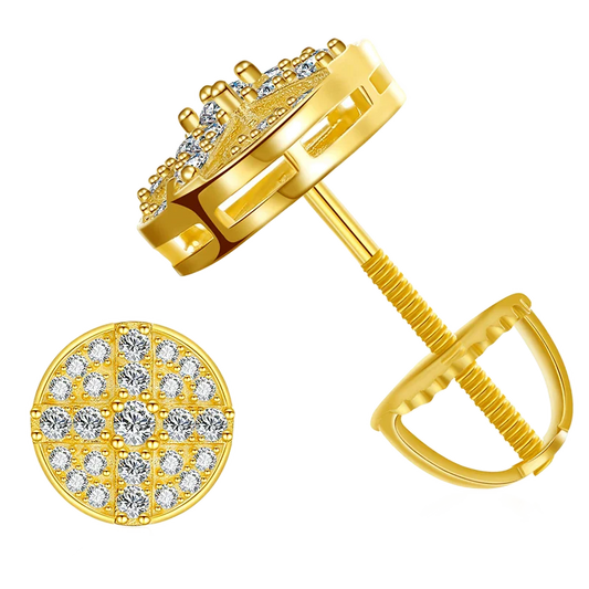 Orecchini "Circle Cross" Argento 925 & VVS Moissanite