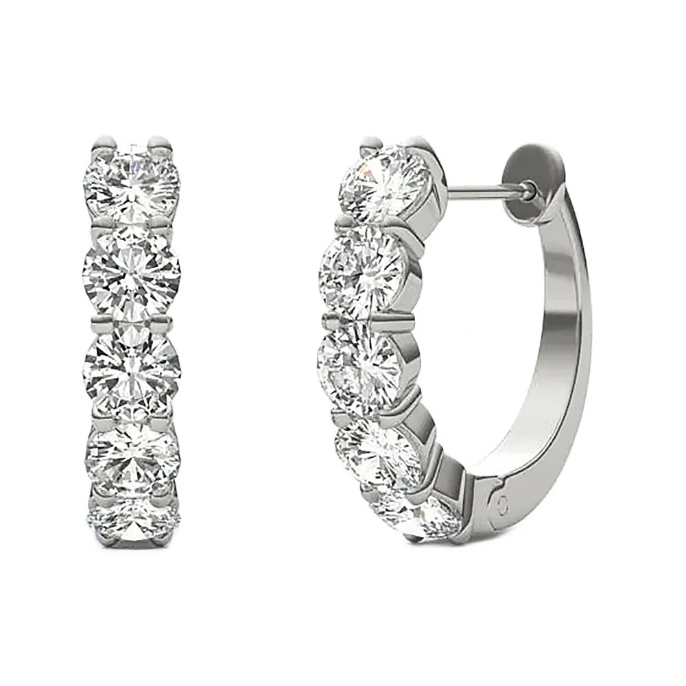 Orecchini "Fila Singola" Argento 925 & VVS Moissanite / Zirconi