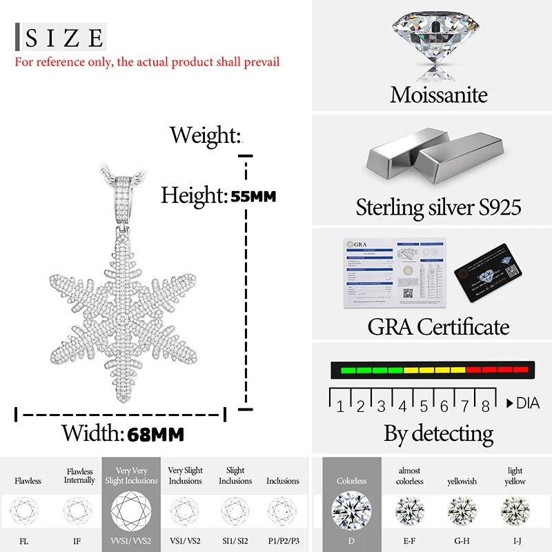 Ciondolo “Snowflake” Argento 925 & VVS Moissanite