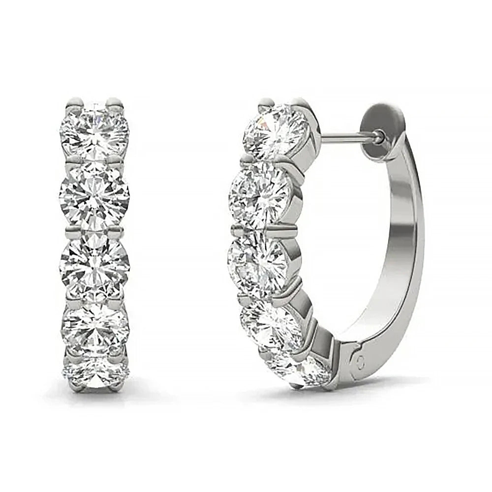 Orecchini "Fila Singola" Argento 925 & VVS Moissanite / Zirconi