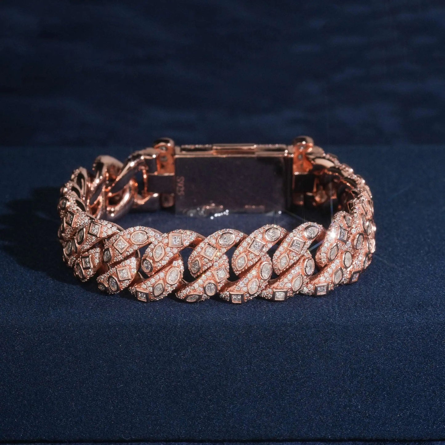 Bracciale "Imperial Cuban" 15mm Argento 925 & VVS Moissanite