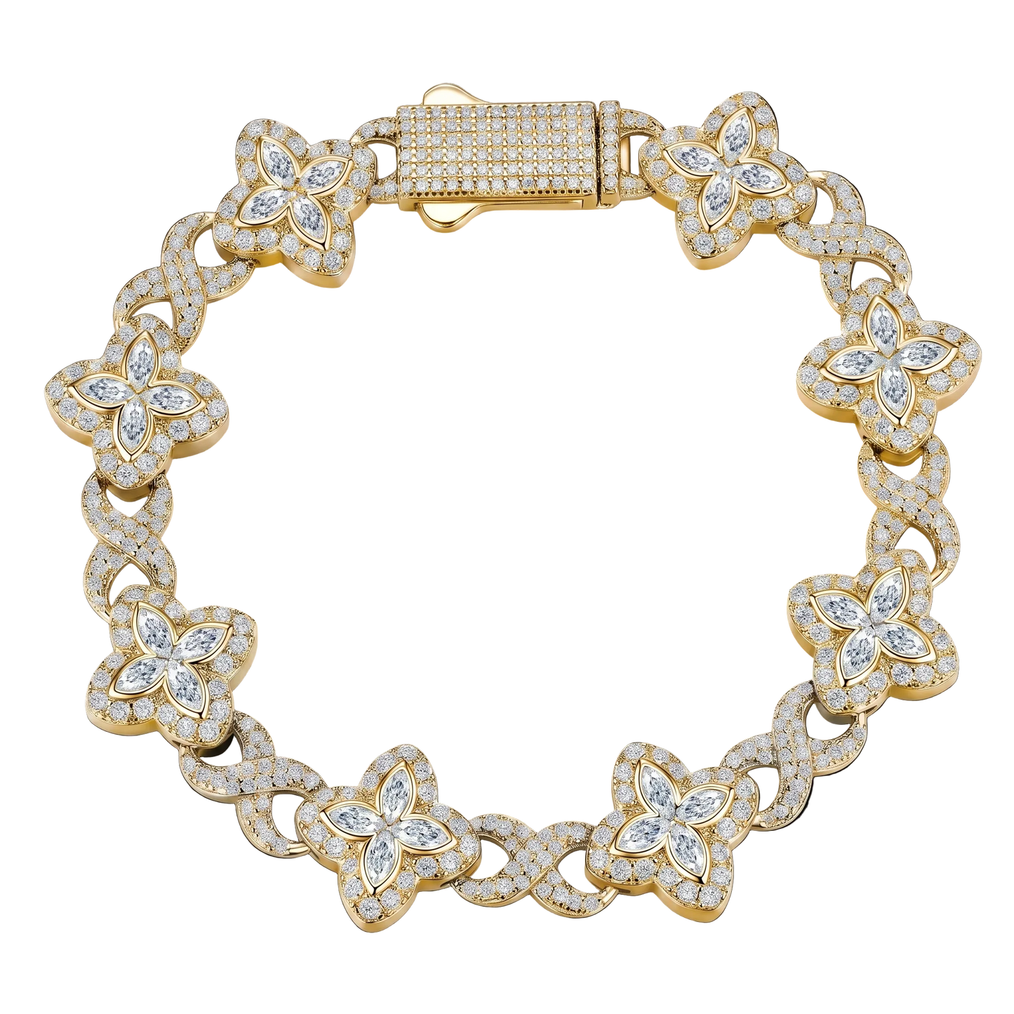 Bracciale "Infinity Clover" Argento 925 & VVS Moissanite