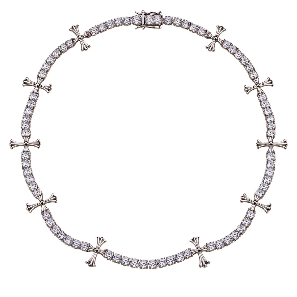 Collana "Tennis Cross" 5mm Argento 925 & VVS Moissanite