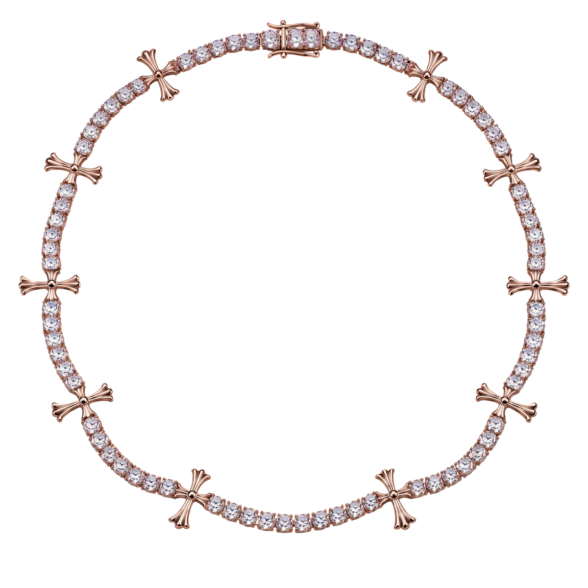 Collana "Tennis Cross" 5mm Argento 925 & VVS Moissanite