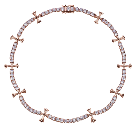 Collana "Tennis Cross" 5mm Argento 925 & VVS Moissanite