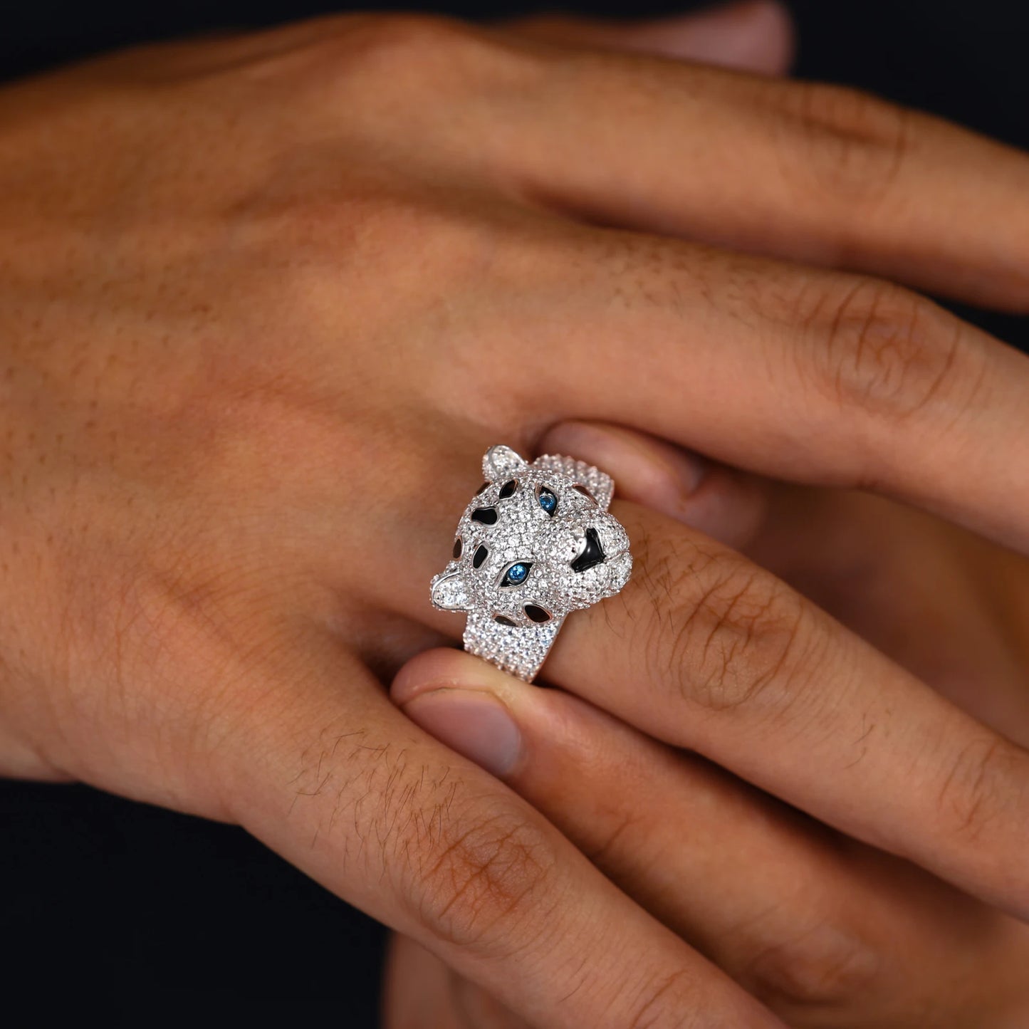 Anello "Iced Leopard" Argento 925 & VVS Moissanite