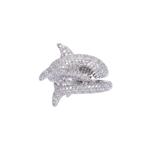 Anello "Predator Shark" Argento 925 & VVS Moissanite