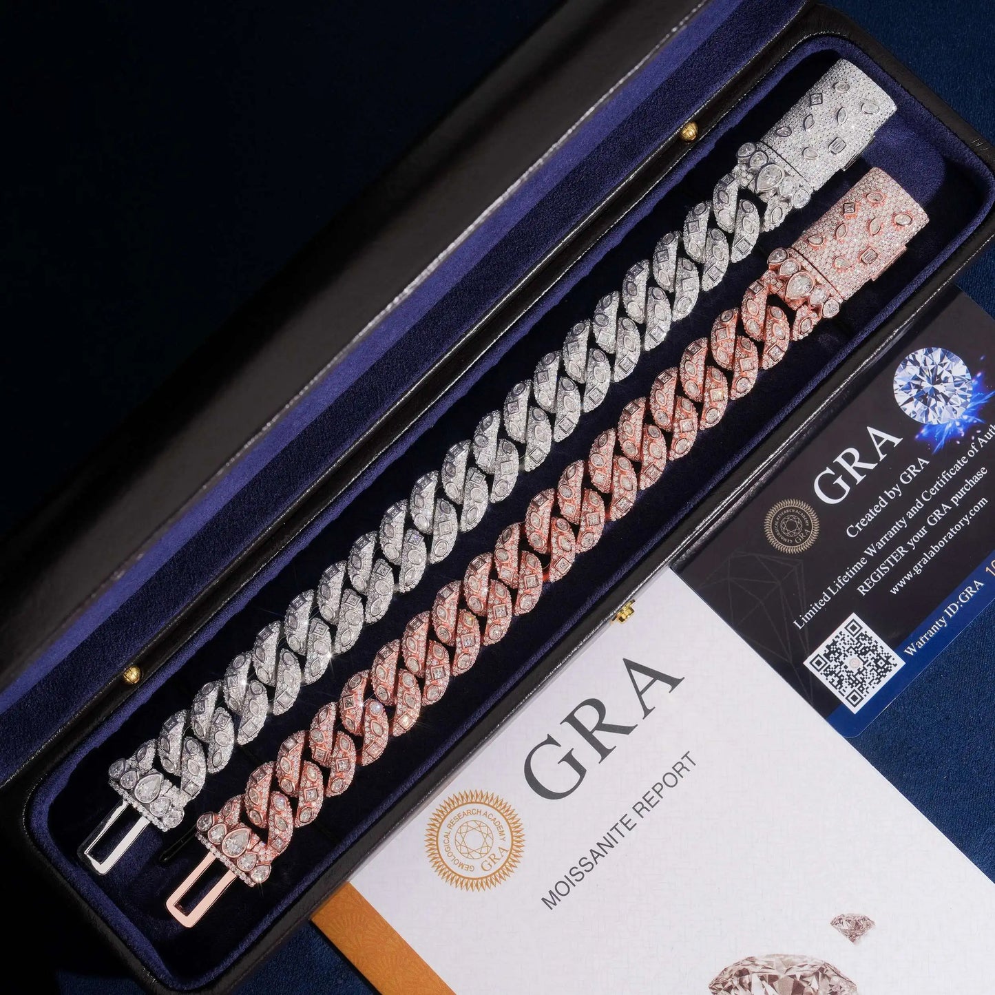 Bracciale "Imperial Cuban" 15mm Argento 925 & VVS Moissanite