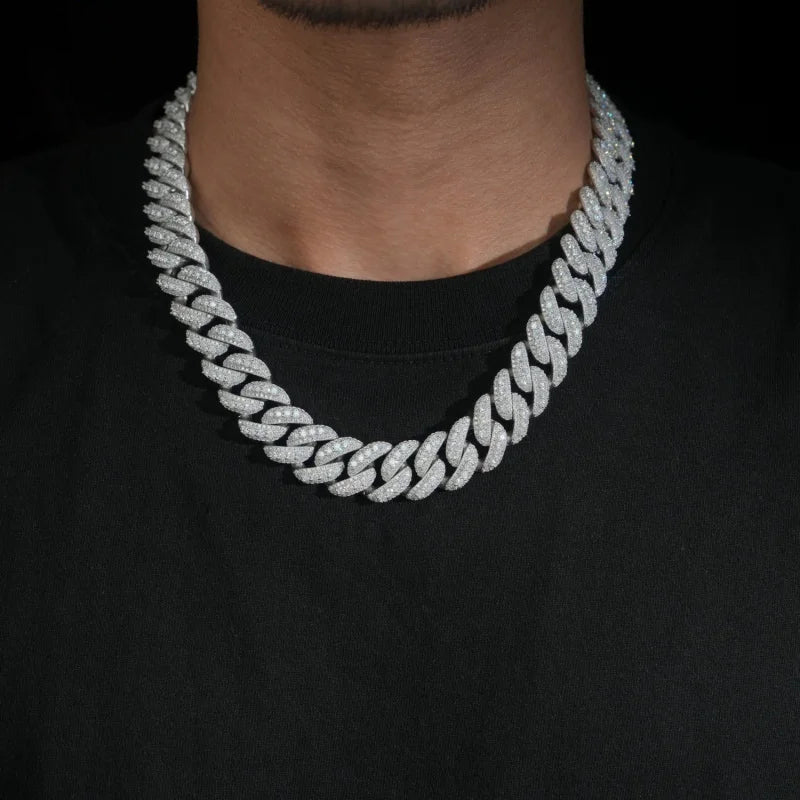 Collana "Supreme Cuban" 18mm Argento 925 & VVS Moissanite