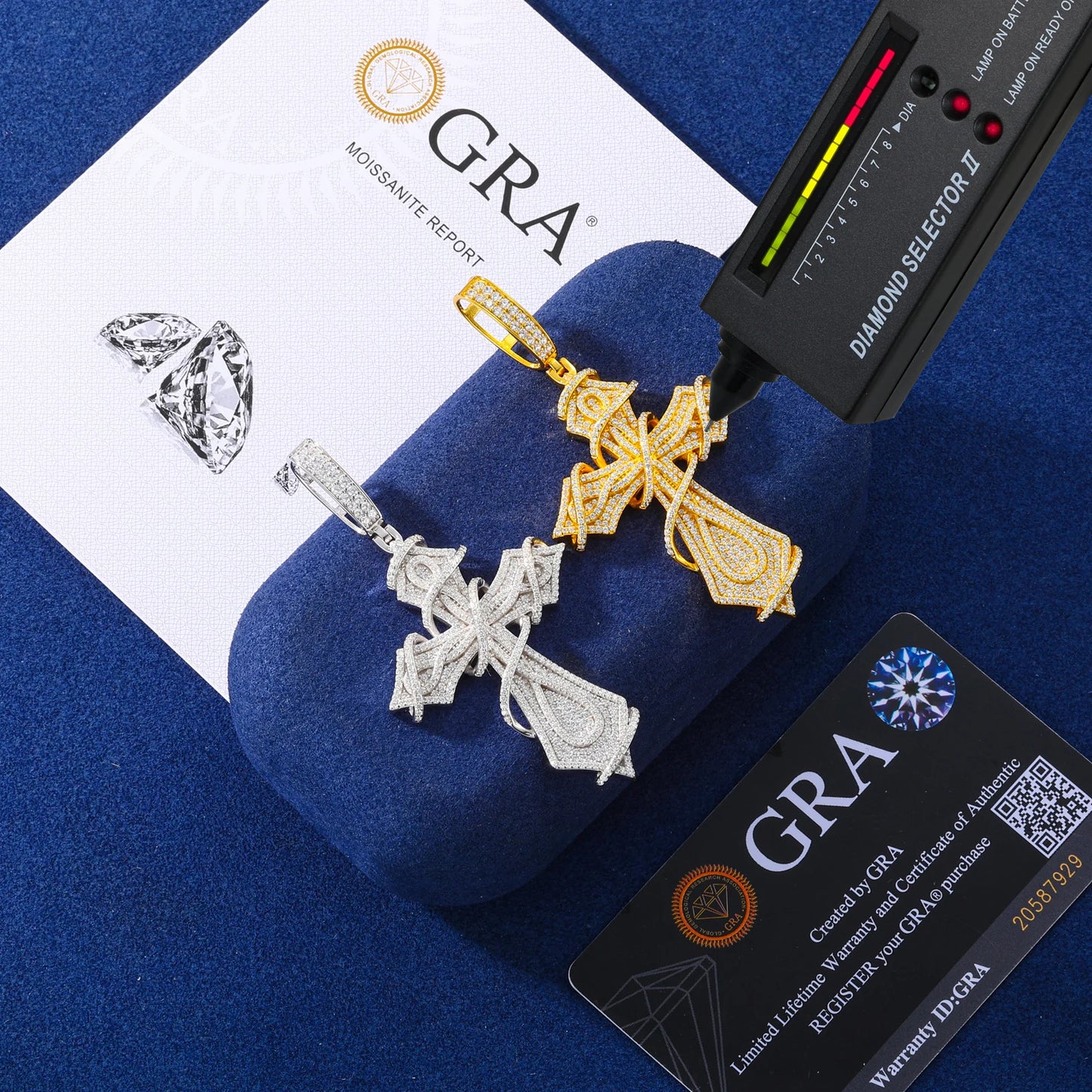 Ciondolo "Wrapped Cross" Argento 925 & VVS Moissanite