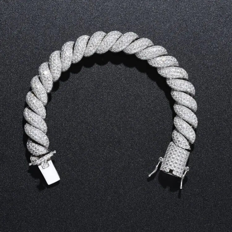 Bracciale "Heavy Twist" 12mm Argento 925 & VVS Moissanite