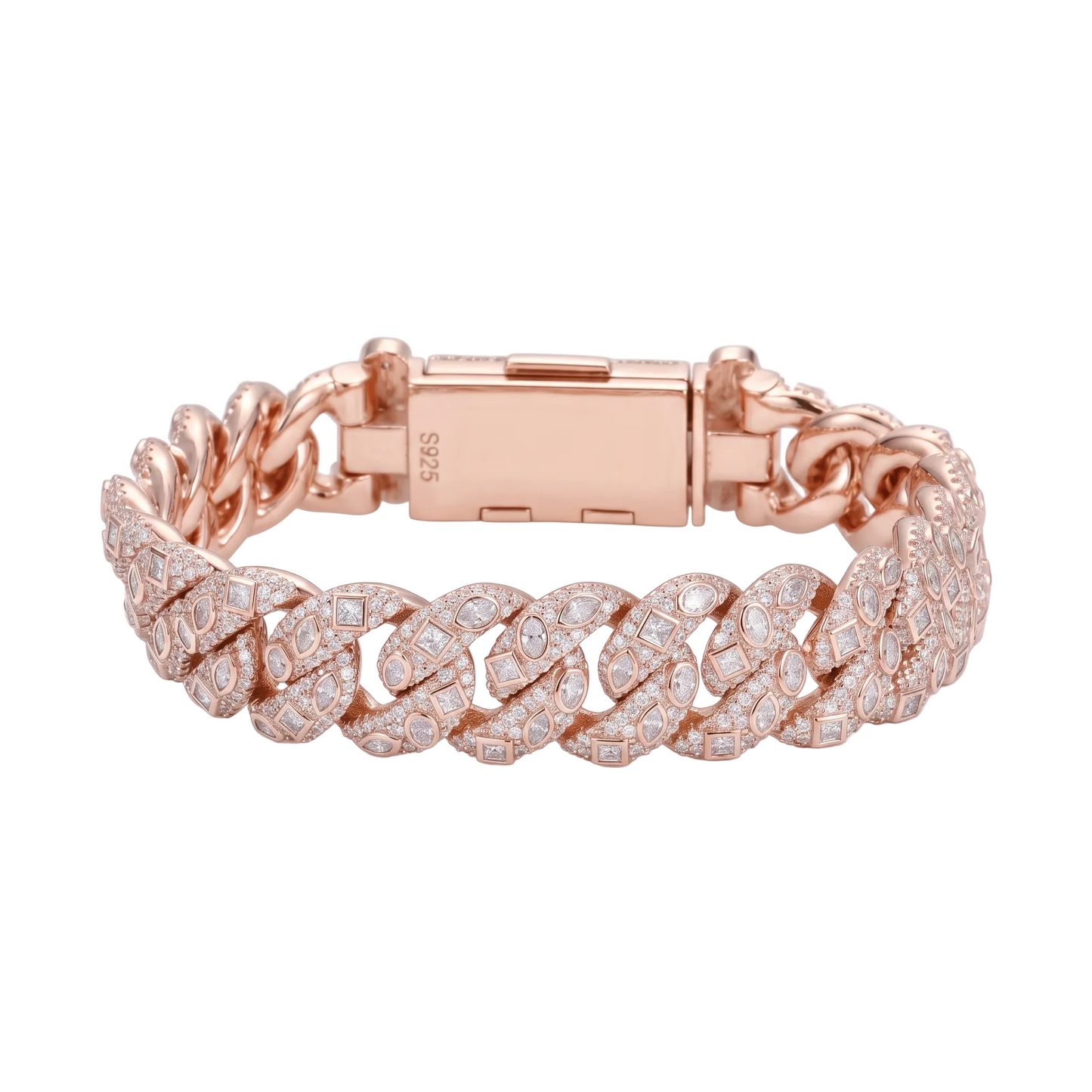Bracciale "Imperial Cuban" 15mm Argento 925 & VVS Moissanite