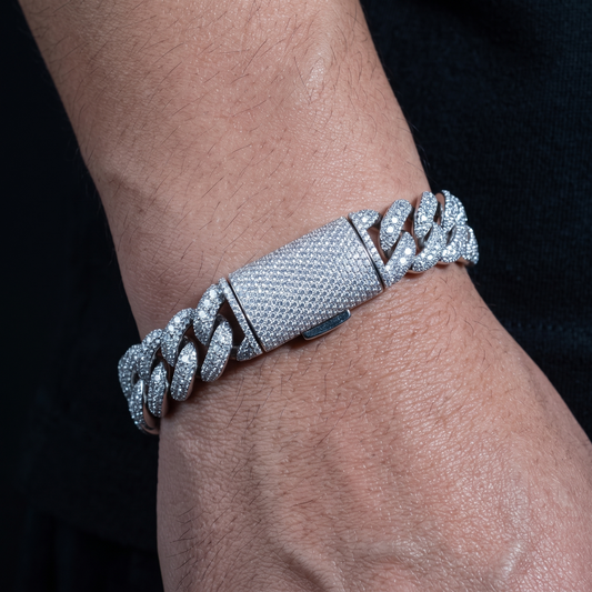 Bracciale "Supreme Cuban" 18mm Argento 925 & VVS Moissanite