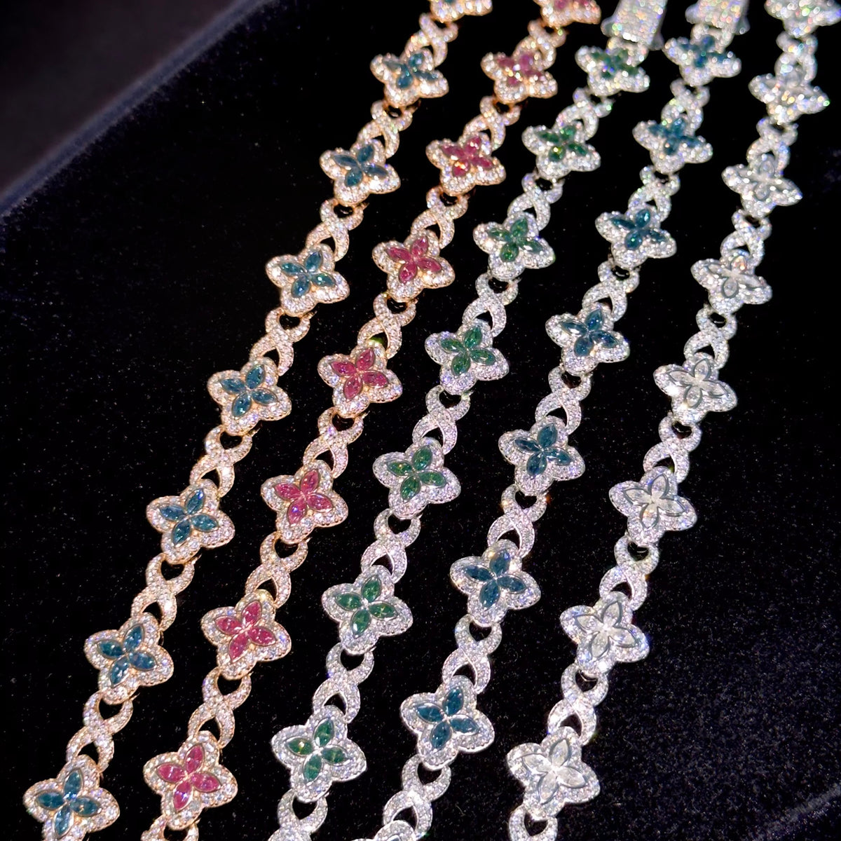 Bracciale "Colors Infinity Clover" 13mm Argento 925 & VVS Moissanite
