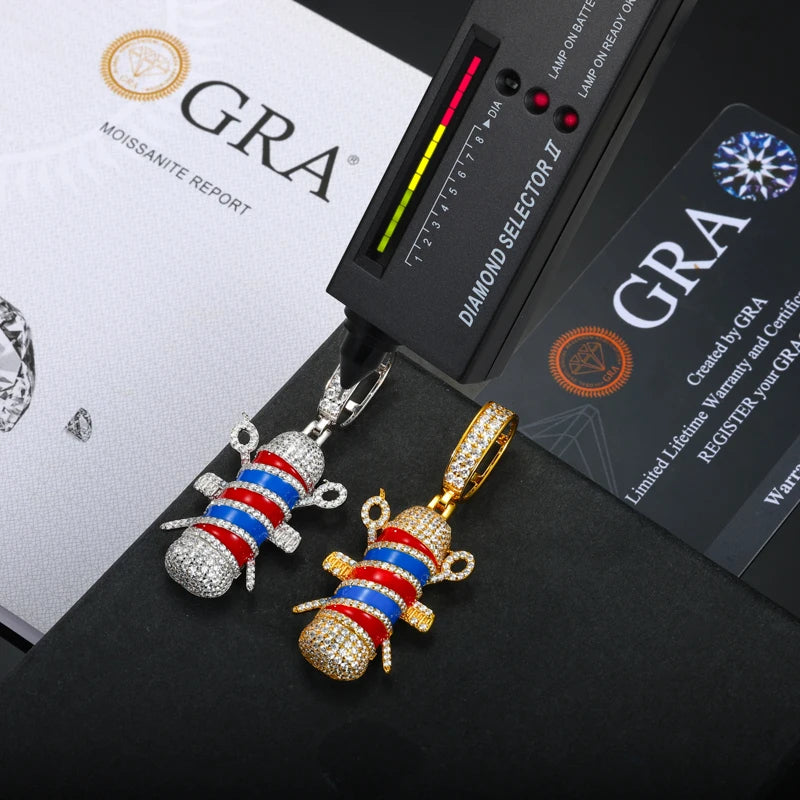 Ciondolo "Barber Icon" Argento 925 & VVS Moissanite