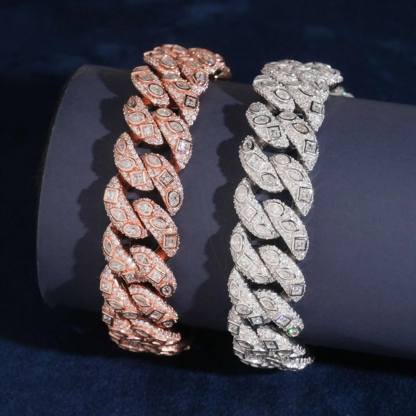 Bracciale "Imperial Cuban" 15mm Argento 925 & VVS Moissanite