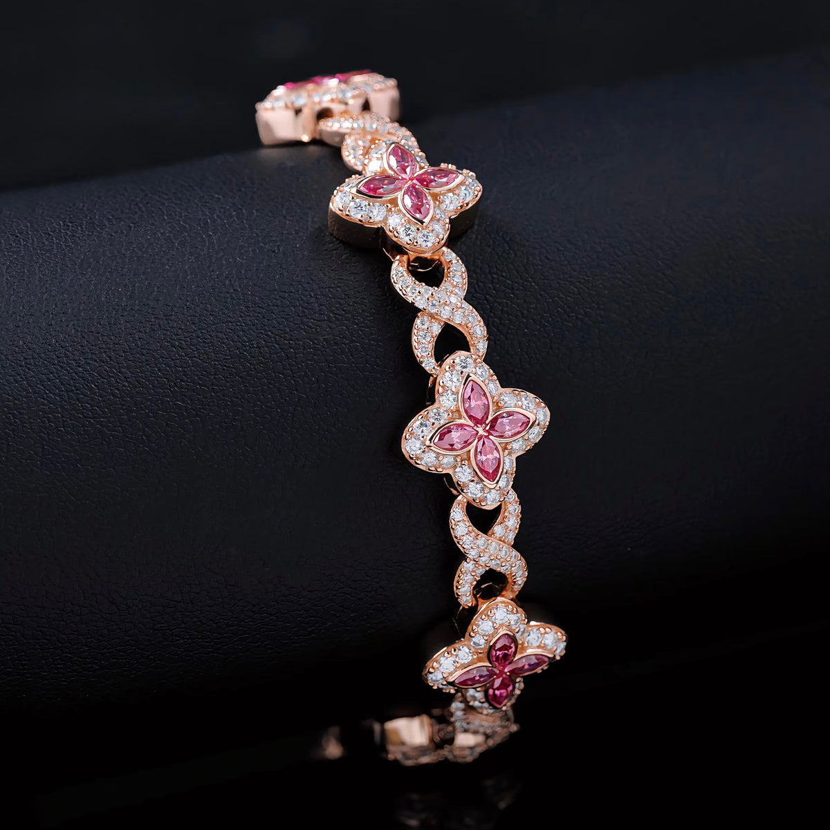 Bracciale "Colors Infinity Clover" 13mm Argento 925 & VVS Moissanite