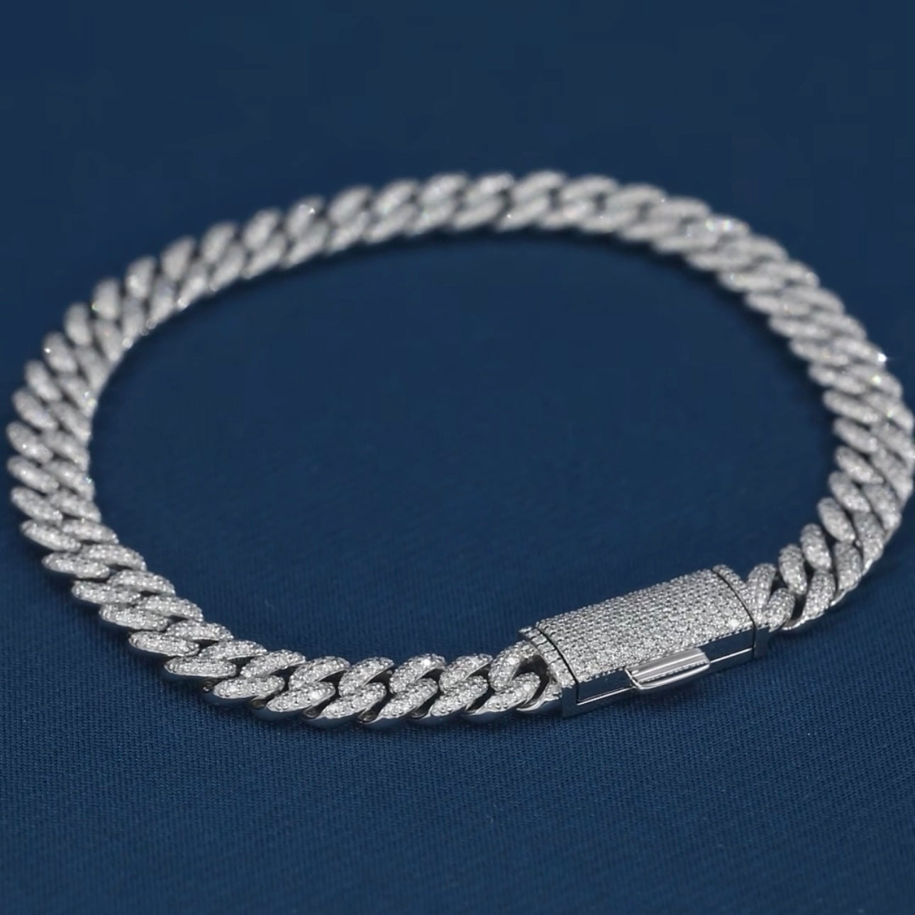 Bracciale Cuban “Premium Ice” 9mm Argento 925 & VVS Moissanite