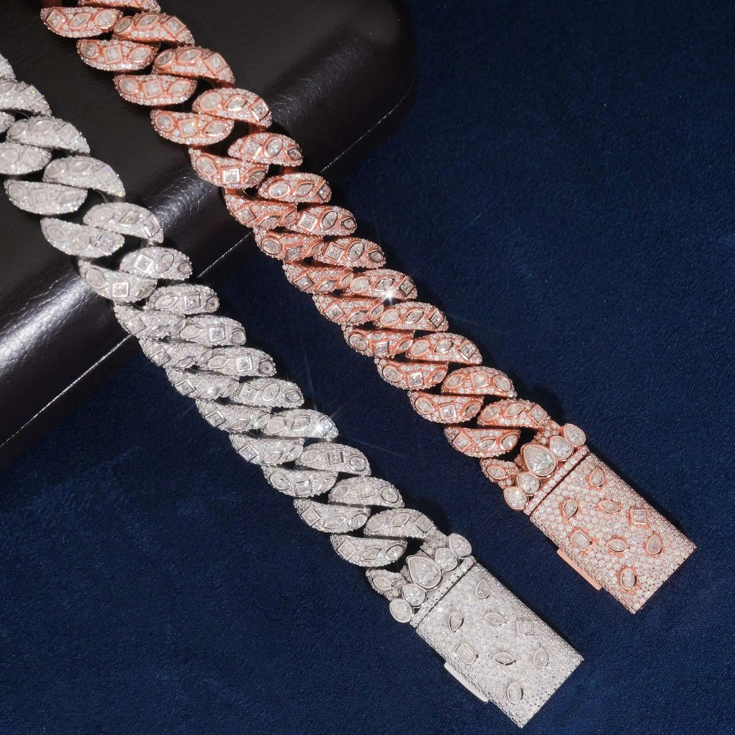 Bracciale "Imperial Cuban" 15mm Argento 925 & VVS Moissanite