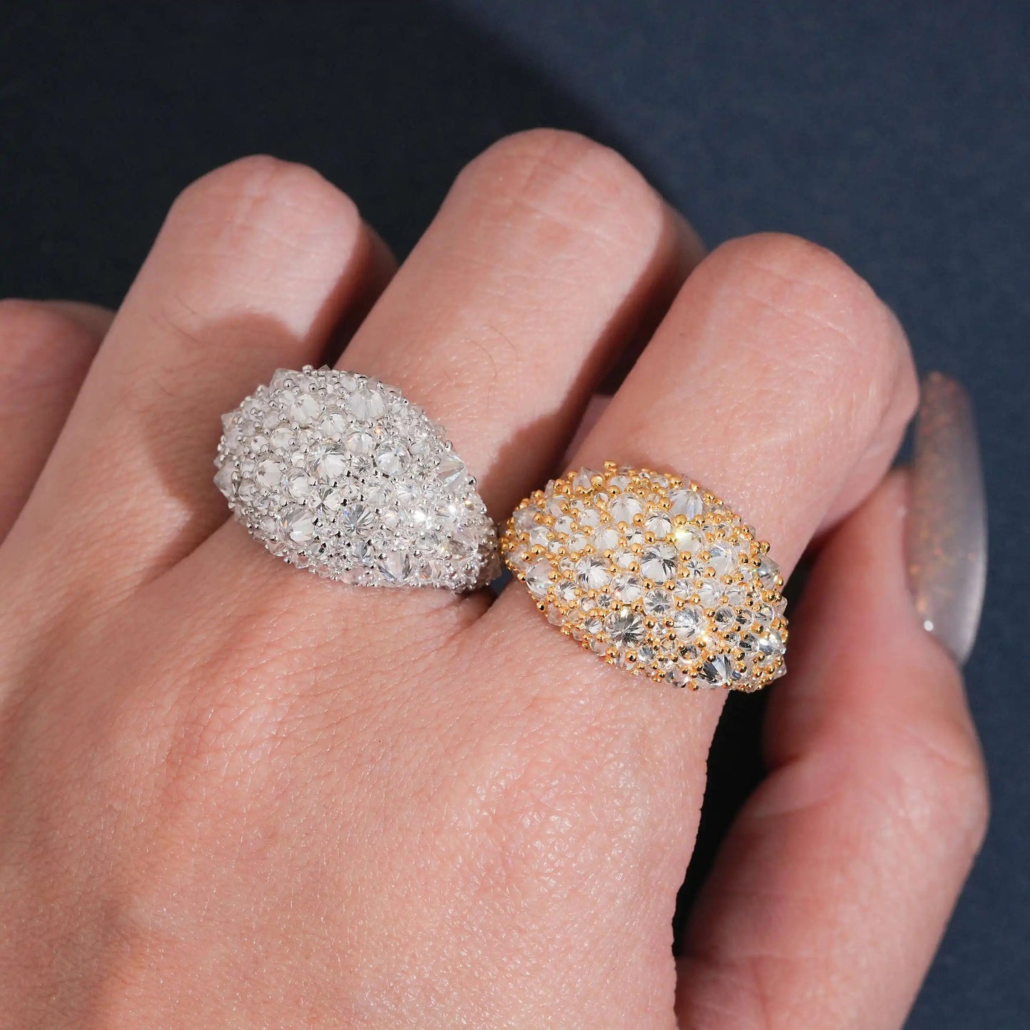 Anello "Reverse Spike" Argento 925 & VVS Moissanite