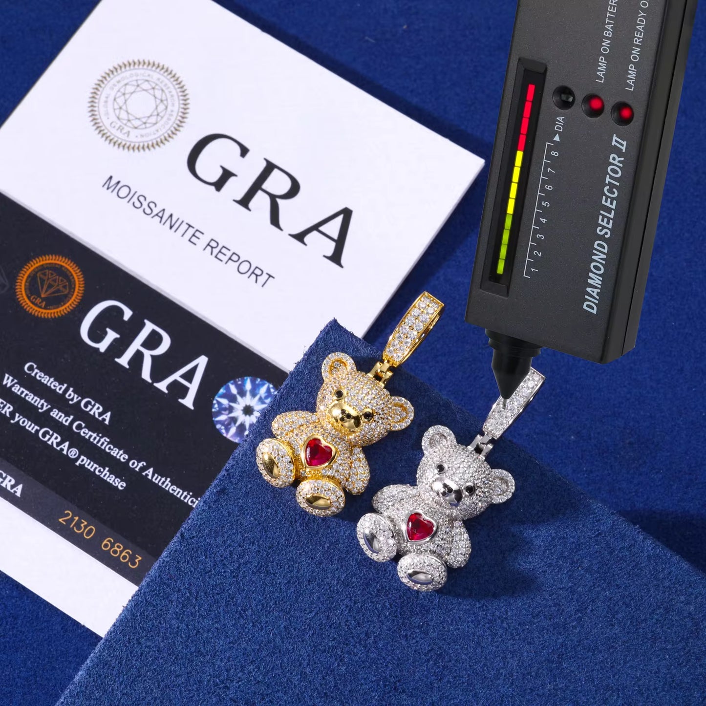 Ciondolo “Icy Heart Bear” Argento 925 & VVS Moissanite