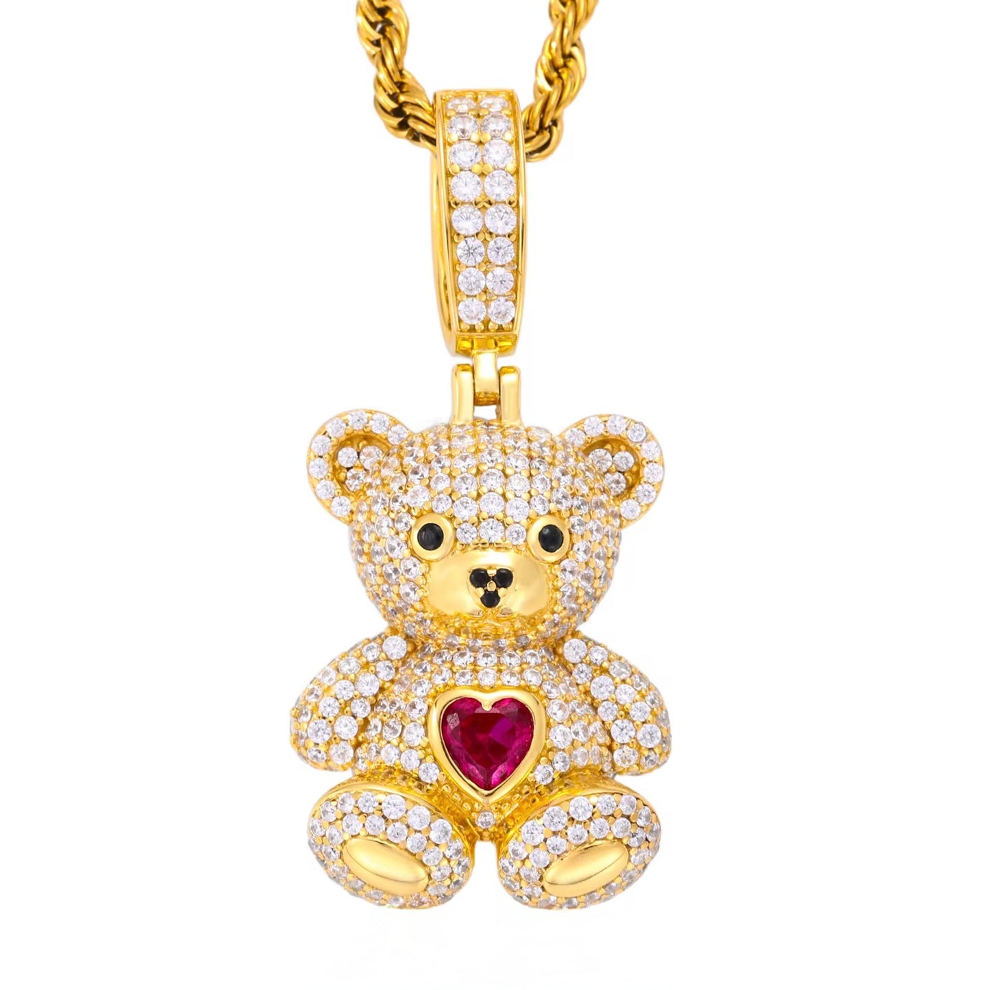 Ciondolo “Icy Heart Bear” Argento 925 & VVS Moissanite