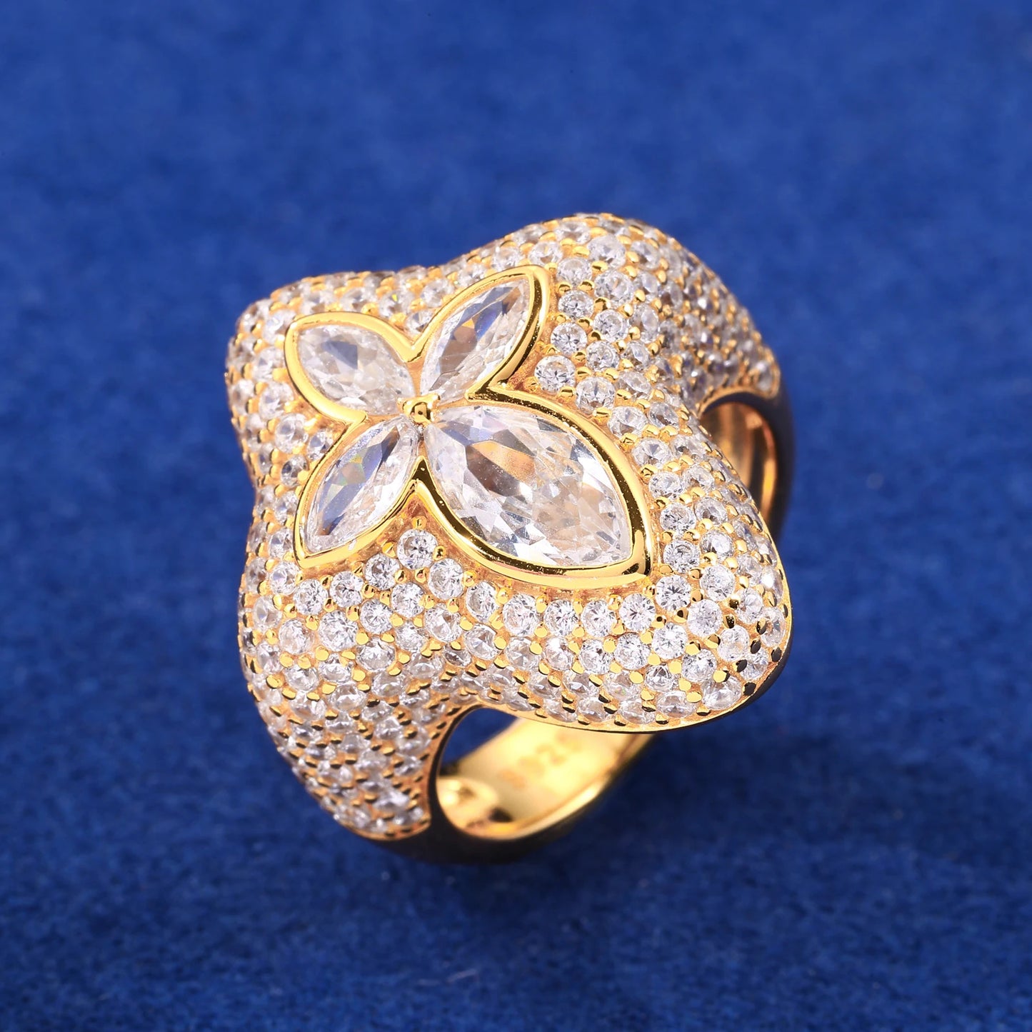 Anello “Marquise Drop Cross” Argento 925 & VVS Moissanite