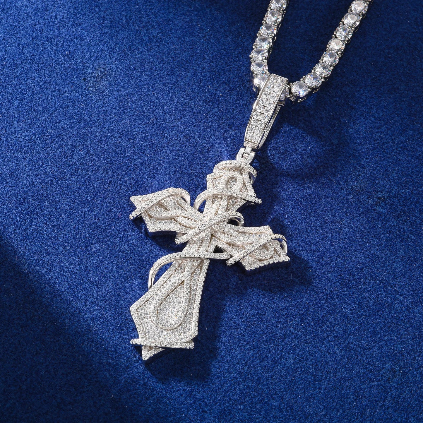 Ciondolo "Wrapped Cross" Argento 925 & VVS Moissanite