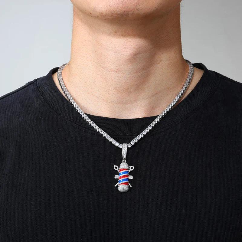 Ciondolo "Barber Icon" Argento 925 & VVS Moissanite