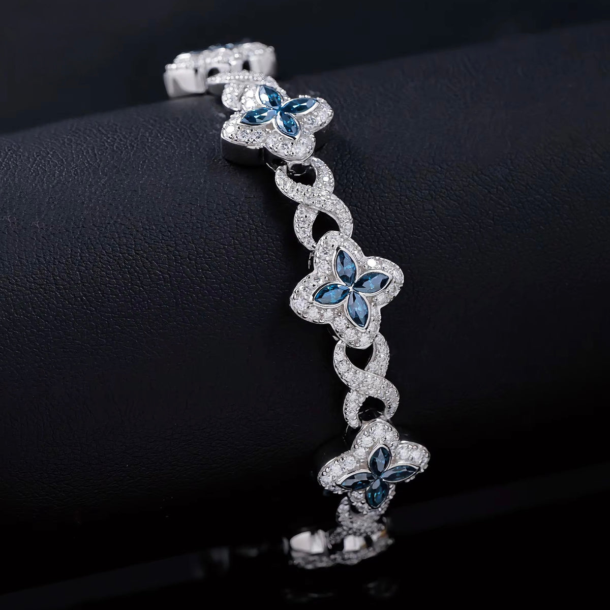 Bracciale "Colors Infinity Clover" 13mm Argento 925 & VVS Moissanite