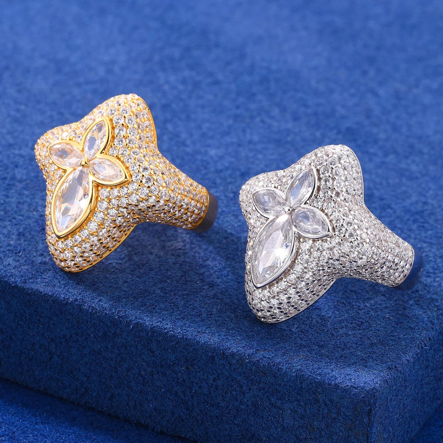 Anello “Marquise Drop Cross” Argento 925 & VVS Moissanite
