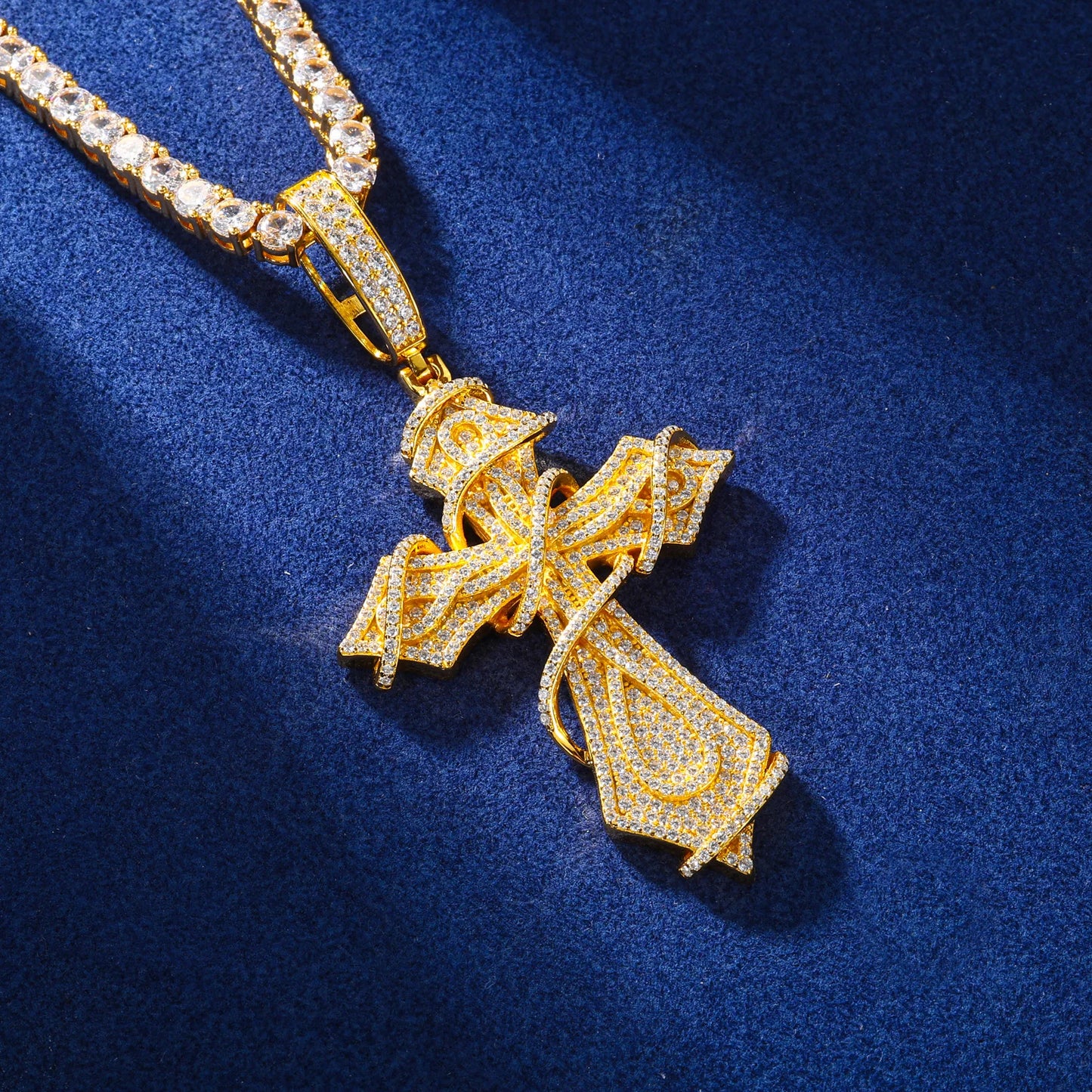 Ciondolo "Wrapped Cross" Argento 925 & VVS Moissanite