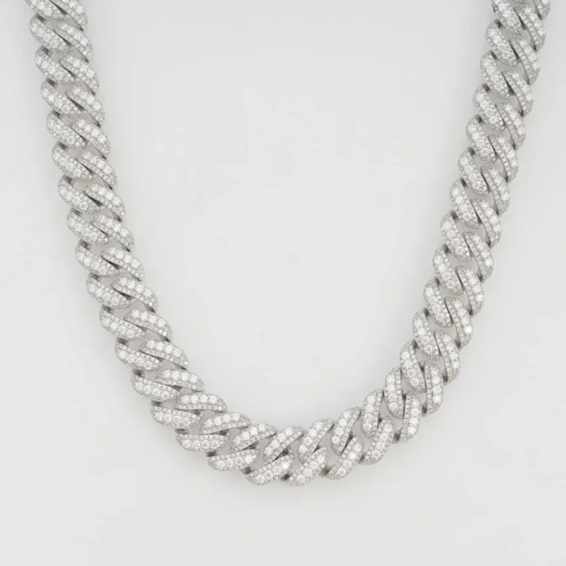 Collana "Supreme Cuban" 18mm Argento 925 & VVS Moissanite