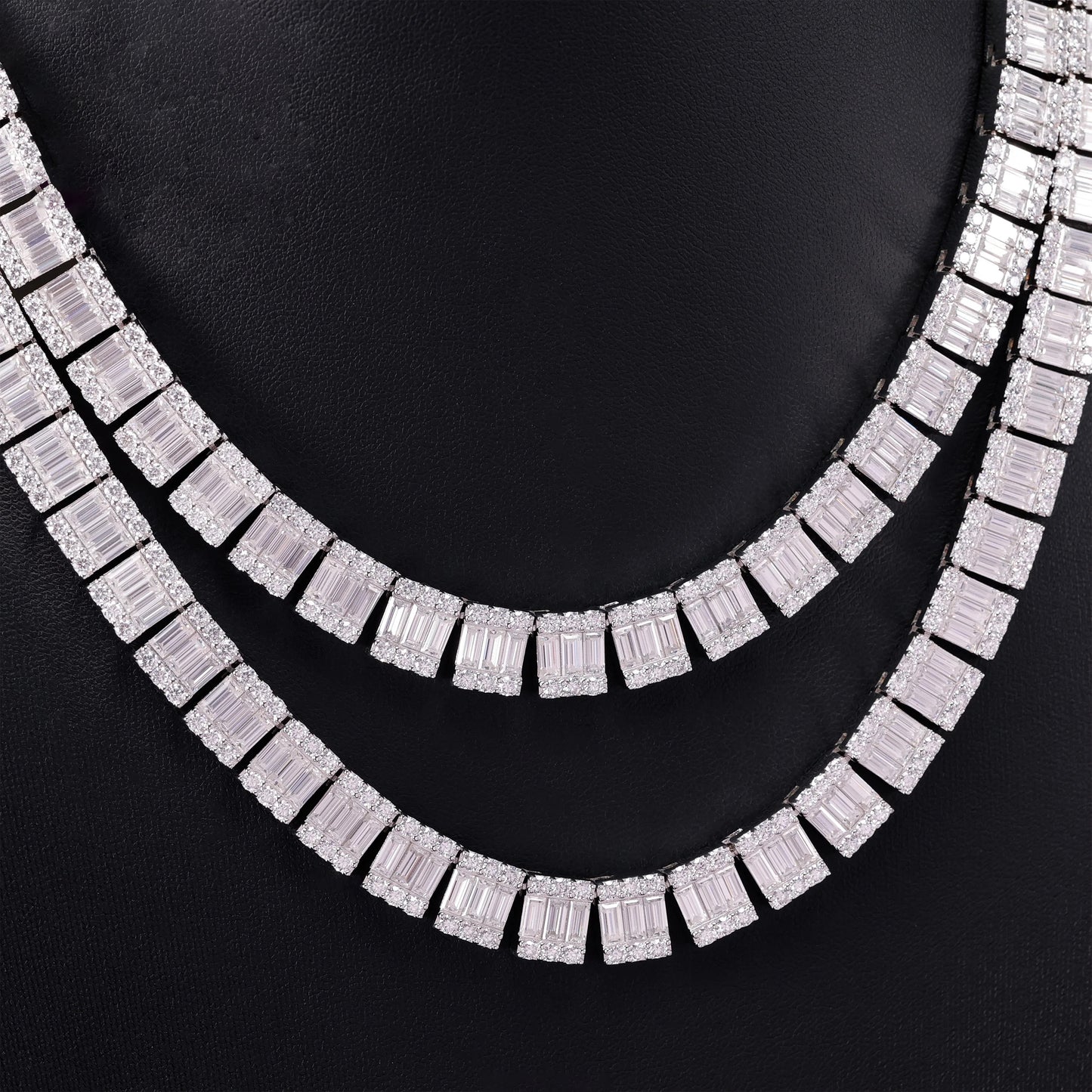 Bracciale "Square Baguette" 8mm Argento 925 & VVS Moissanite