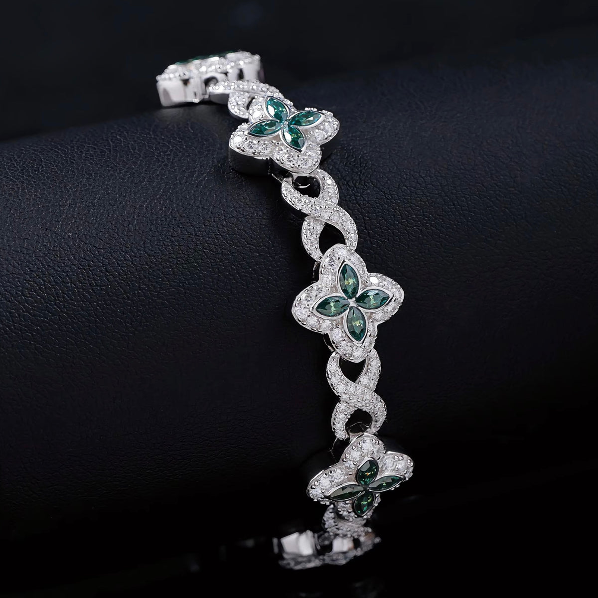 Bracciale "Colors Infinity Clover" 13mm Argento 925 & VVS Moissanite