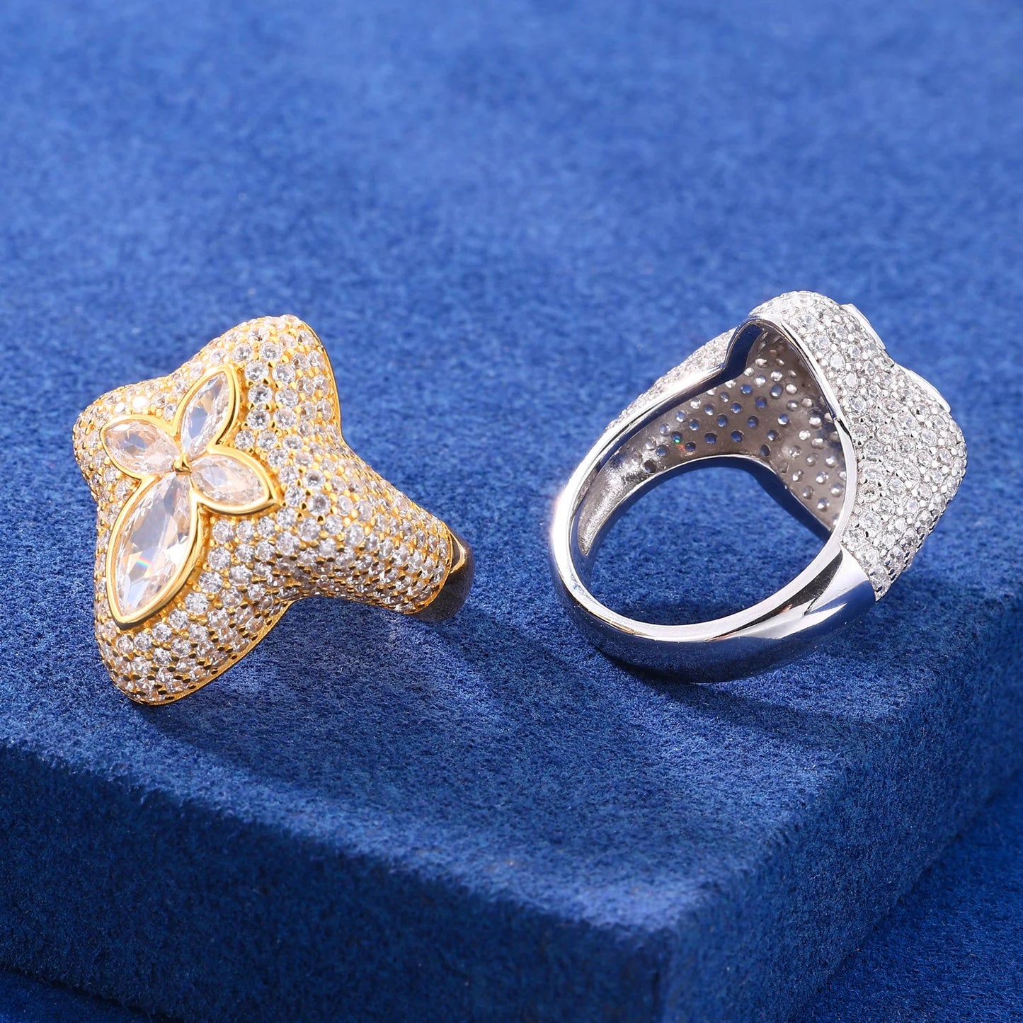 Anello “Marquise Drop Cross” Argento 925 & VVS Moissanite