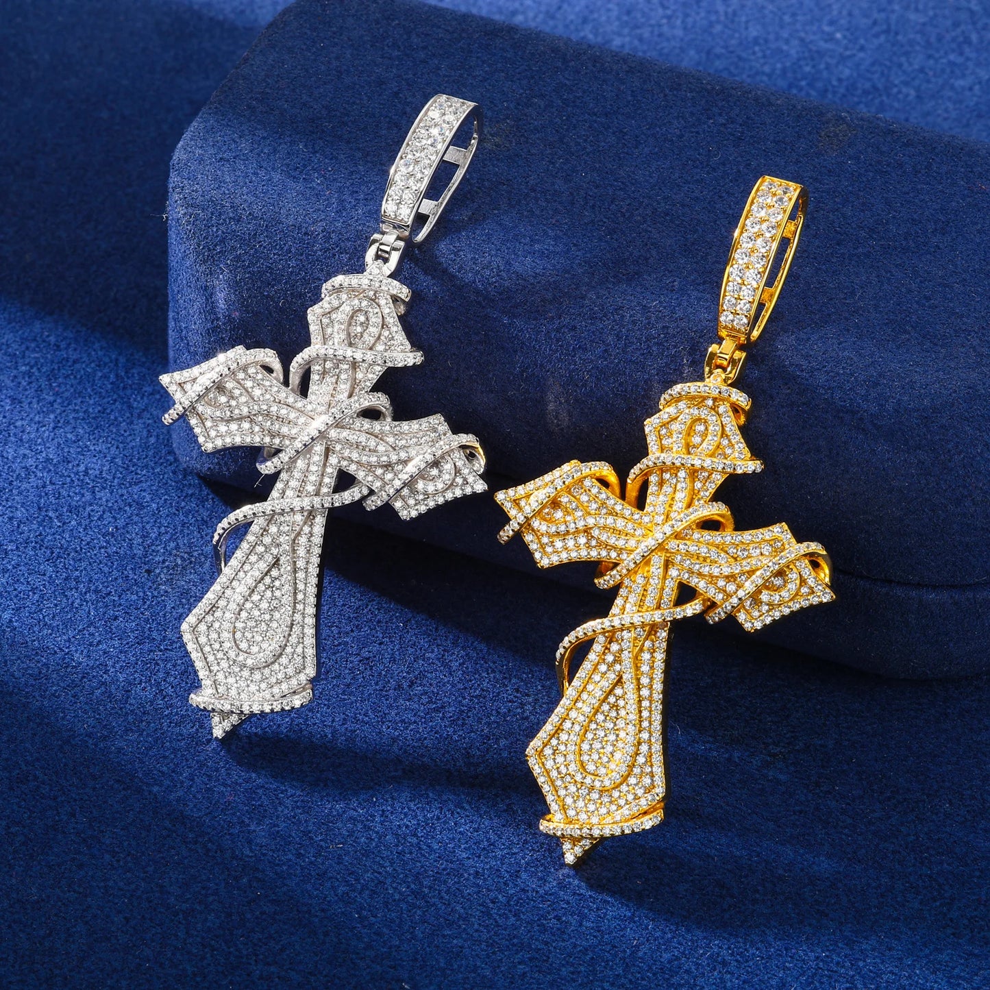 Ciondolo "Wrapped Cross" Argento 925 & VVS Moissanite